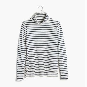 Madewell Whisper Cotton Striped Turtleneck